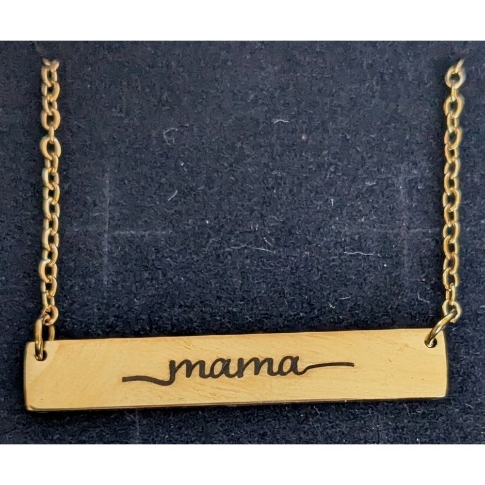 Mama Necklace Bump Box Gold Filled Looks Good On You Bumplife Push Gift 20" - Picture 6 of 9